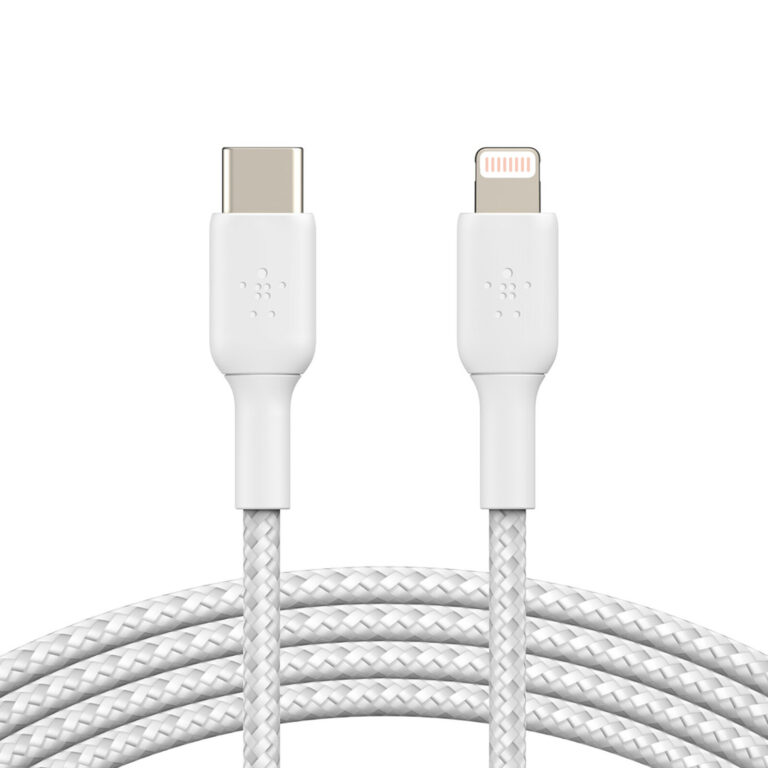 Cable lightning vers USB-C - 1 m Tressé BLANC
