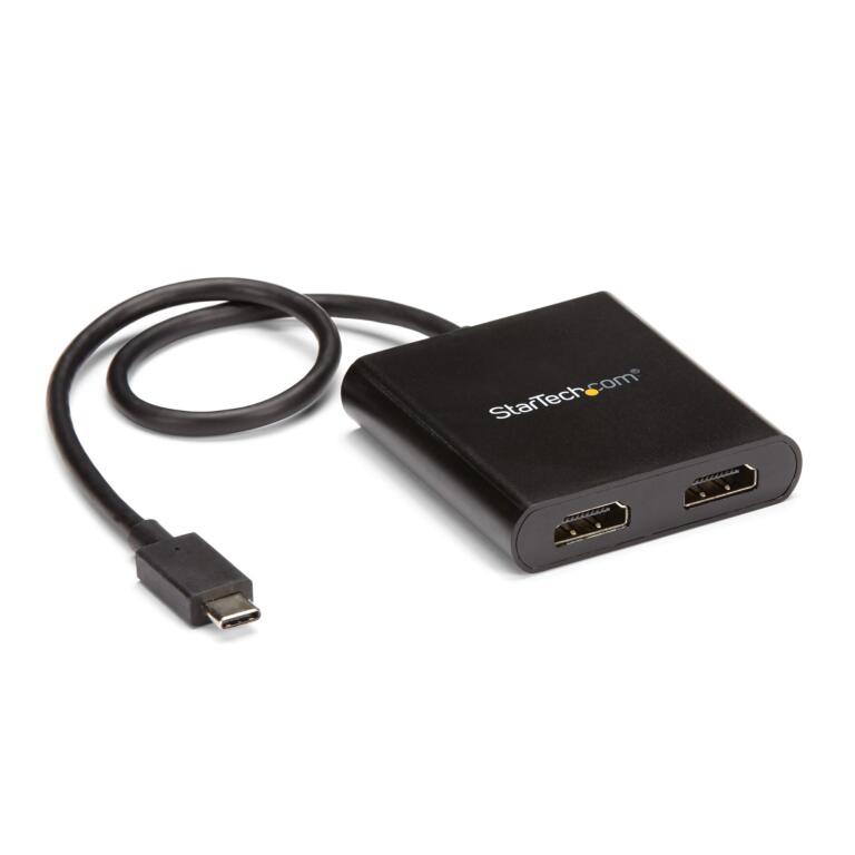 Adaptateur USB-C vers 2x HDMI - Carte graphique externe - Convertisseur USB-C vers 2x HDMI - 4K - 3840 x 2160 Supported